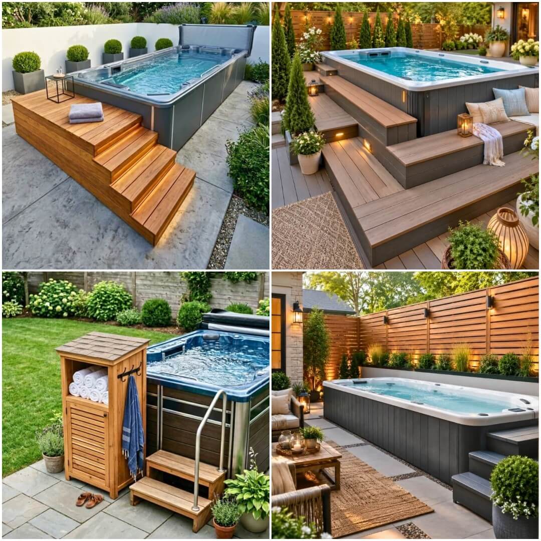 32 Above Ground Swim SPA Landscaping Layouts To Explore