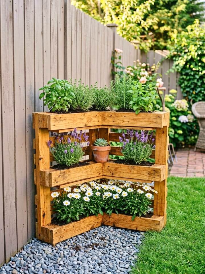 corner stack pallet raised bed design