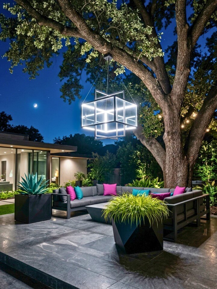 lantern chandeliers for large outdoor trees