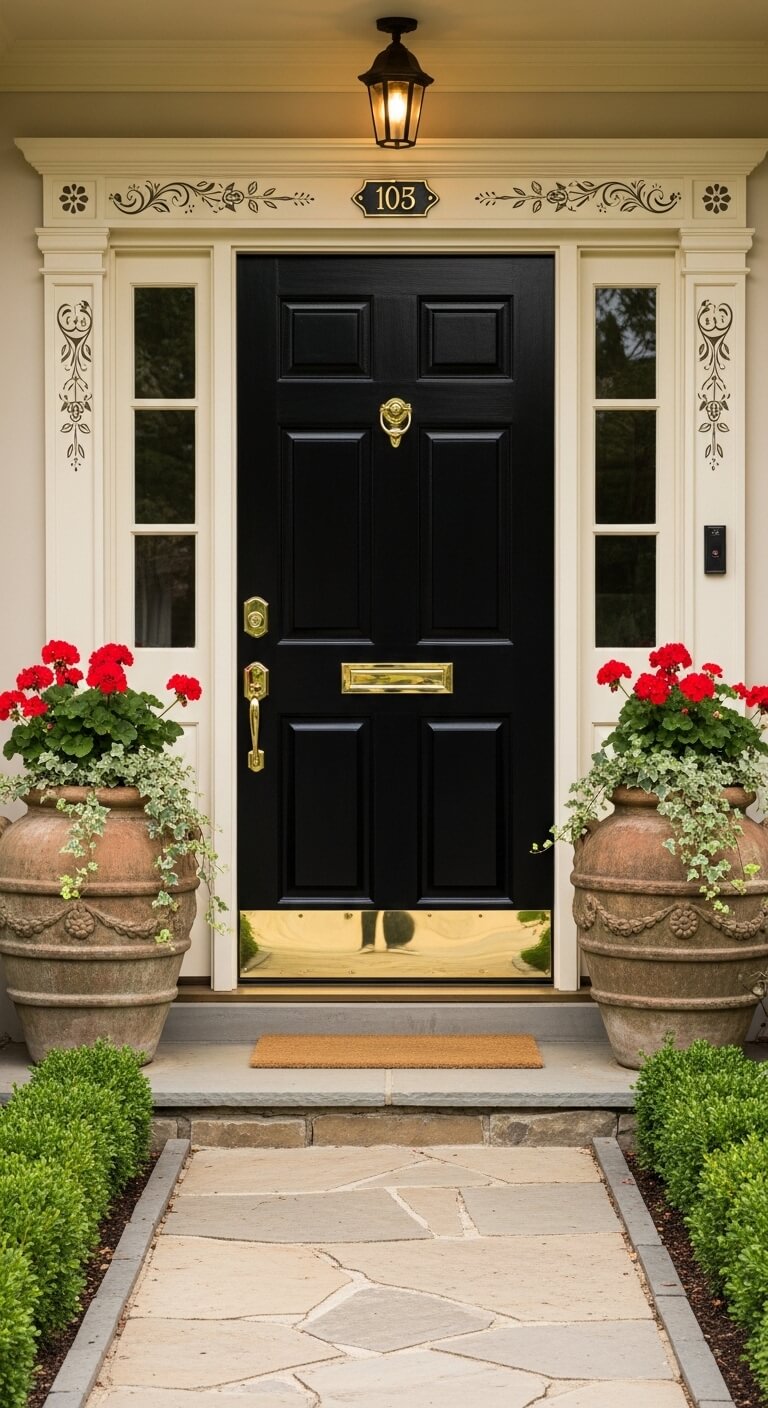 How a Painted Accent Frame Makes a Black Door Look Custom and Intentional