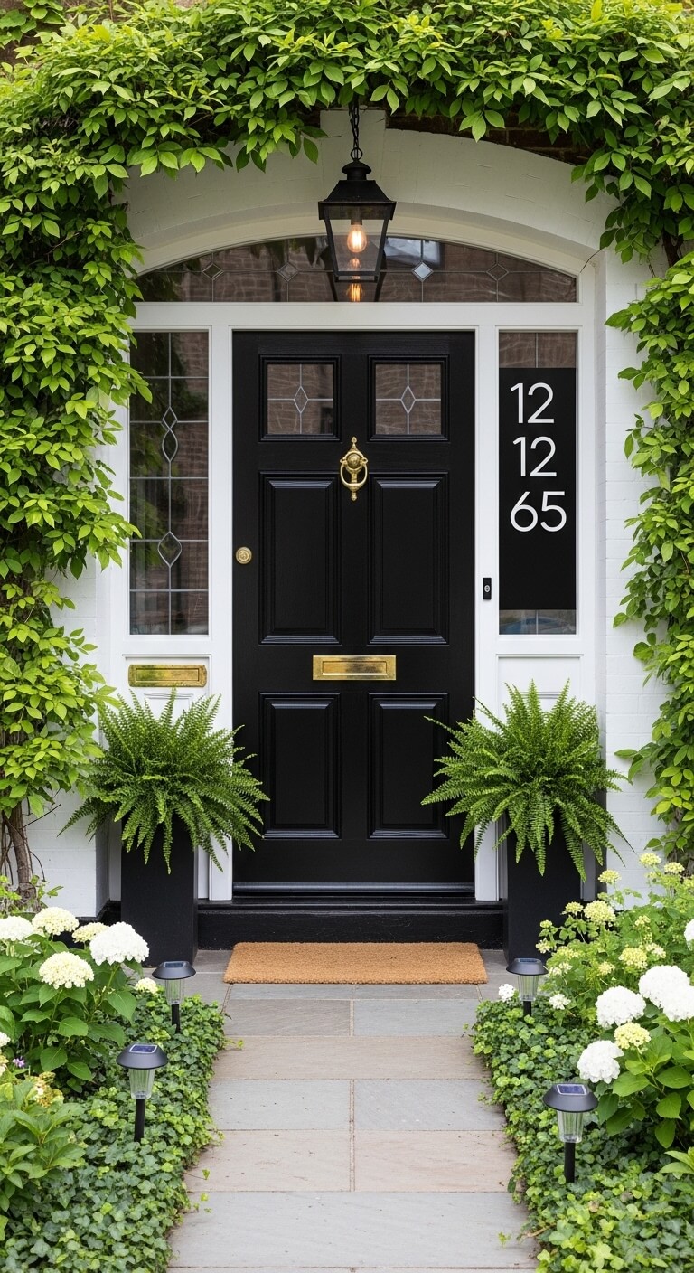 The White Trim Trick That Makes a Black Door Stand Out Instantly