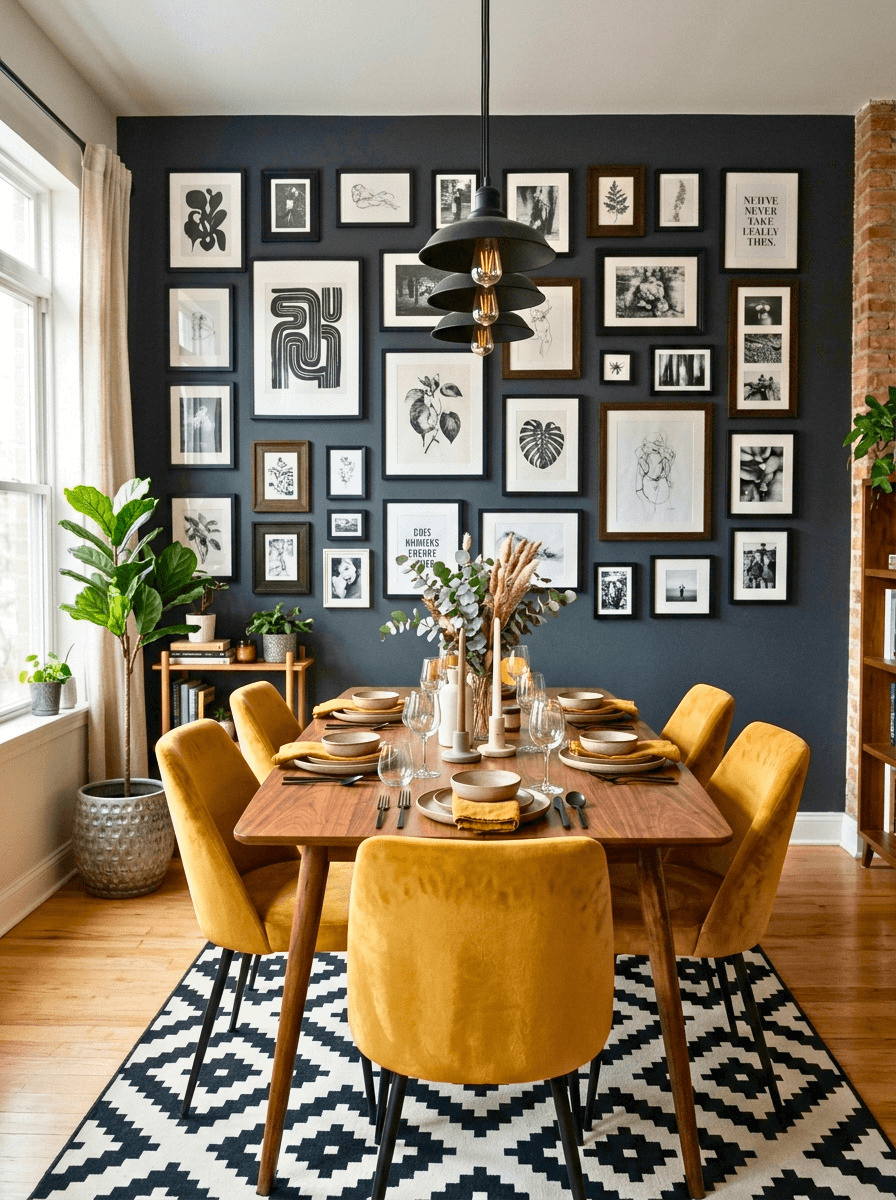 create a gallery wall to personalize your dining room