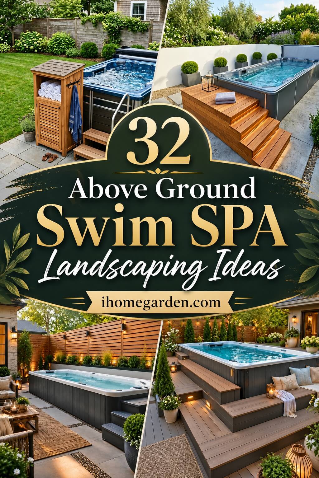 above ground swim spa landscaping ideas