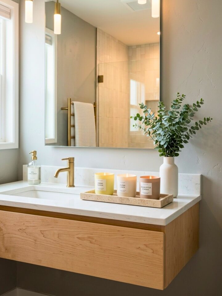 add a fresh scent with decorative candles