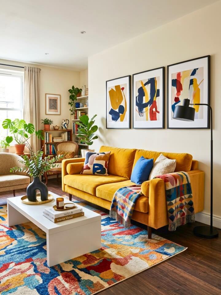 artistic expression zone on dark brown flooring