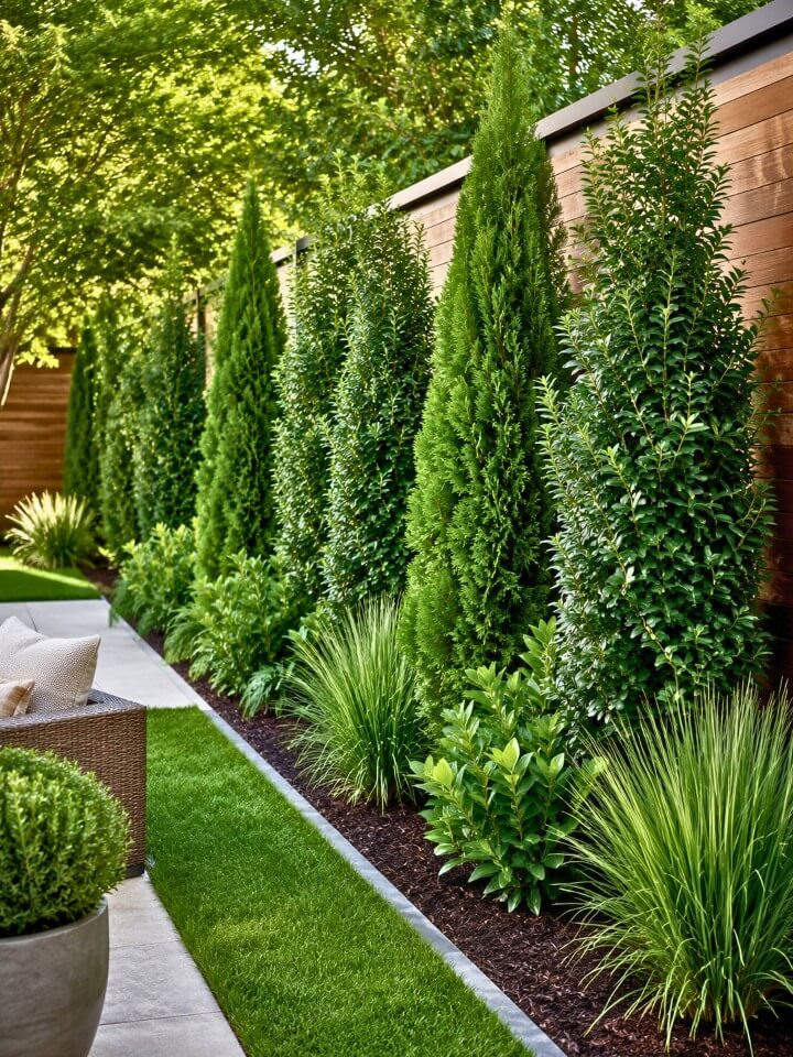 backyard privacy screen plants for fence lines