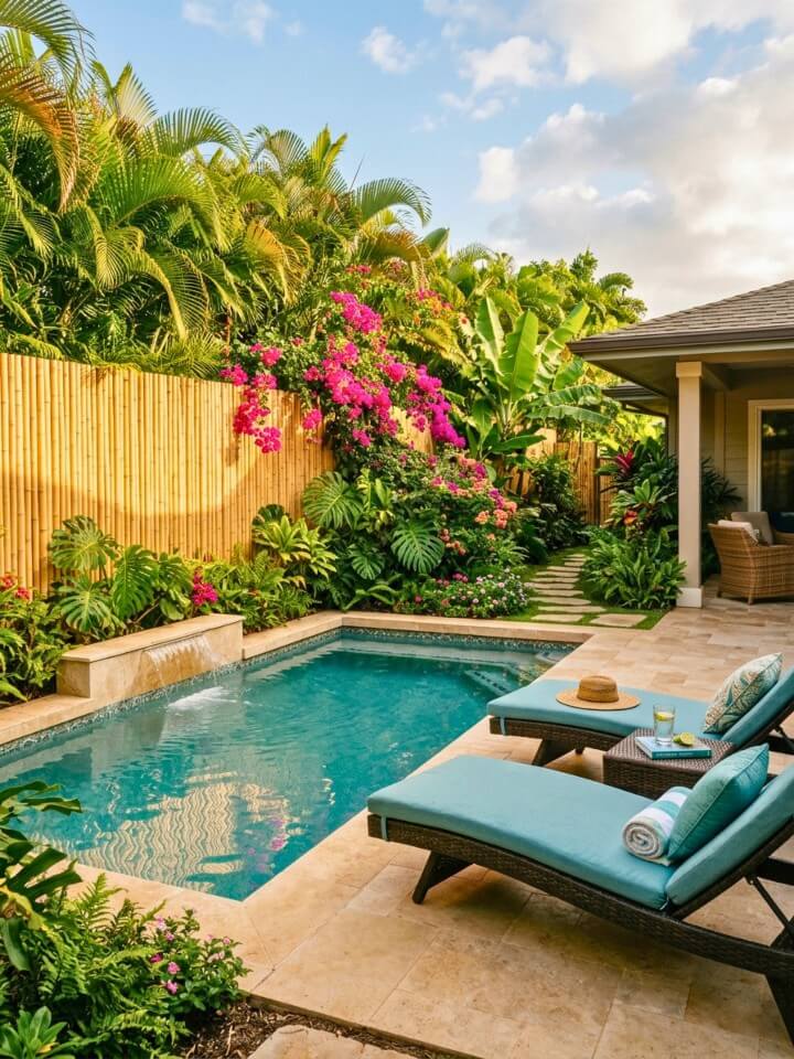 bamboo privacy fence for tropical backyards