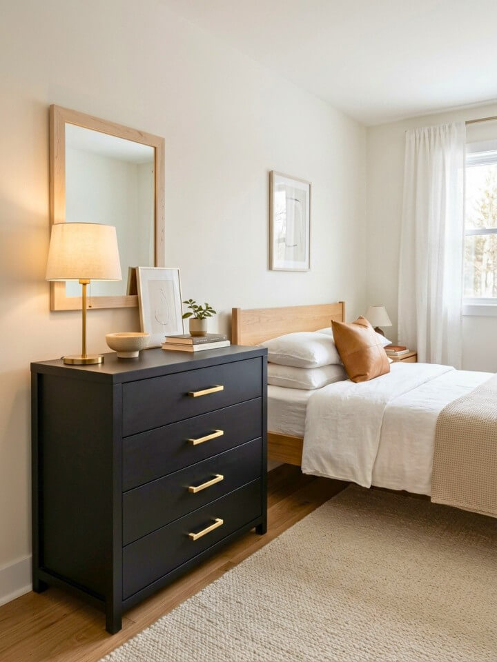 black dresser for a bold modern accent