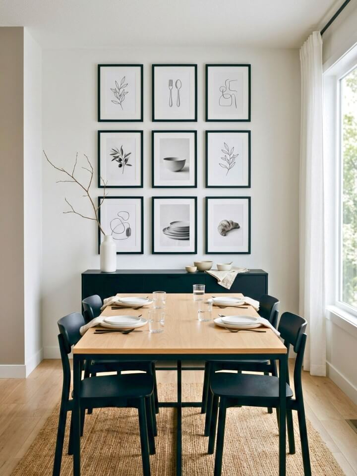 black frame picture wall for a modern look