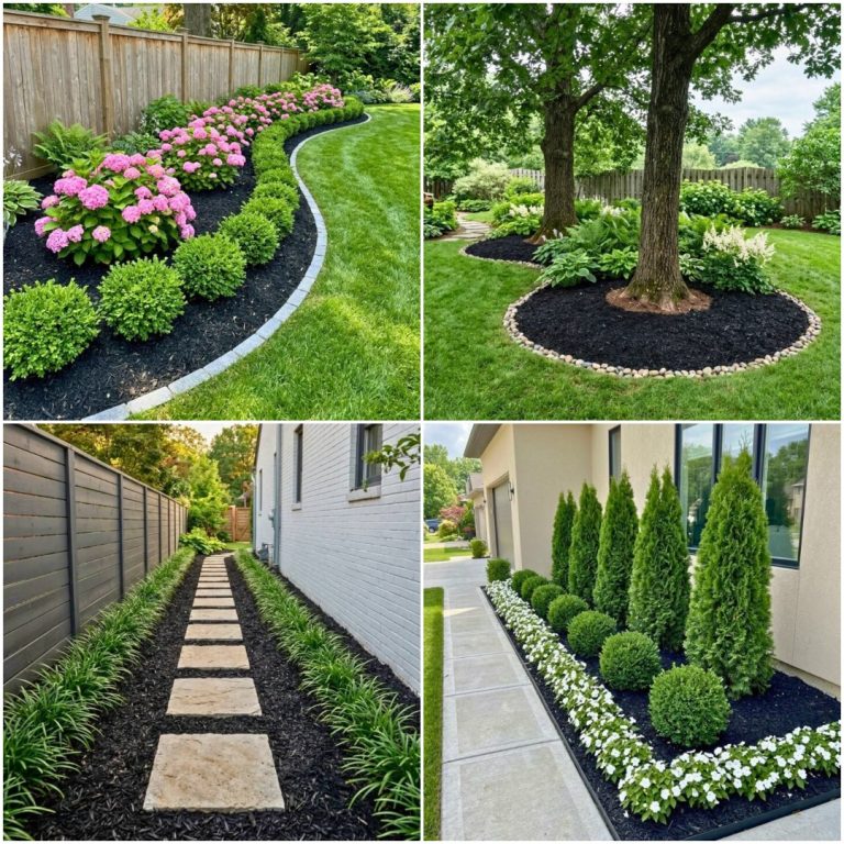 black mulch landscaping ideas