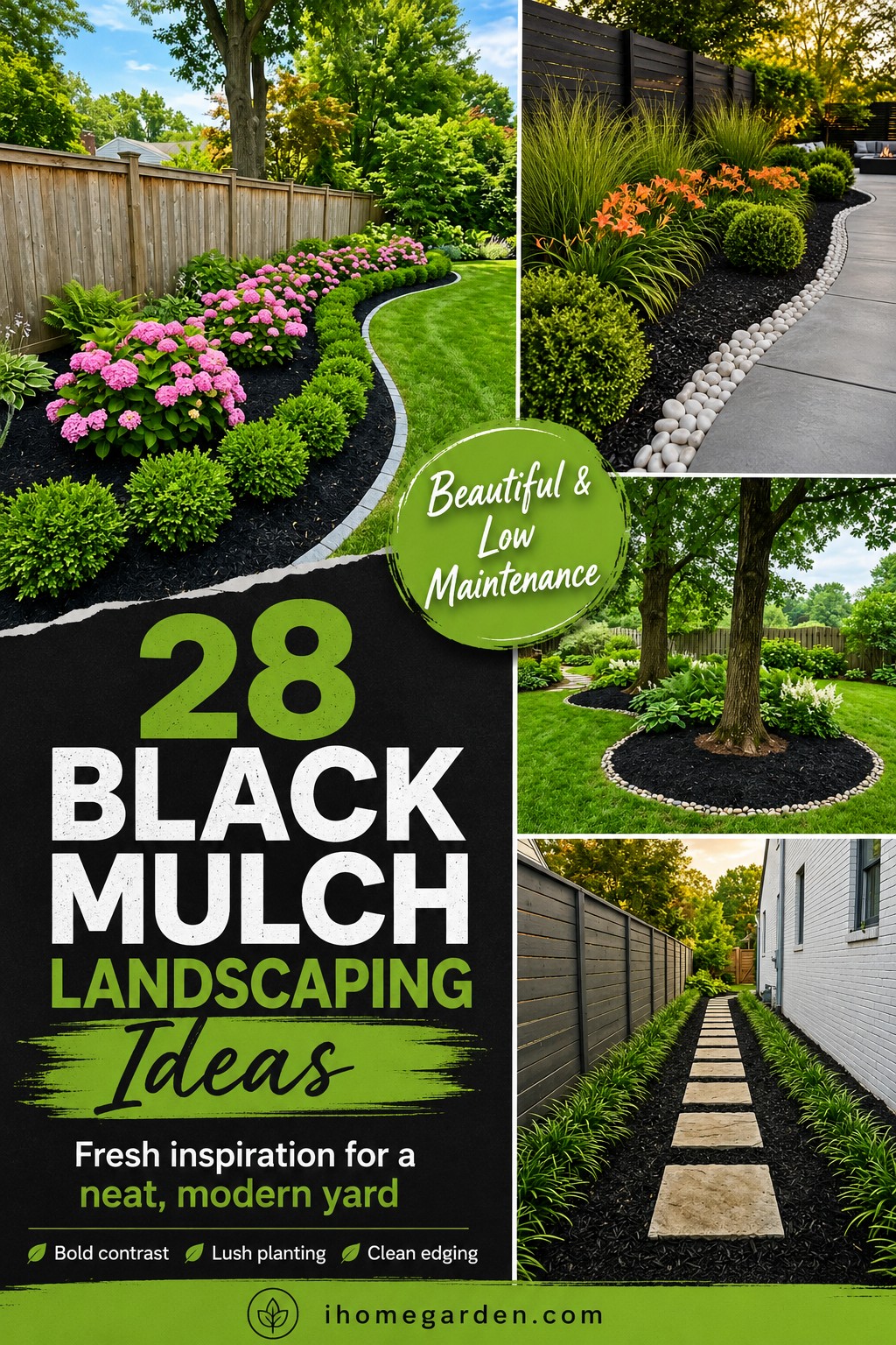 black mulch landscaping ideas to copy
