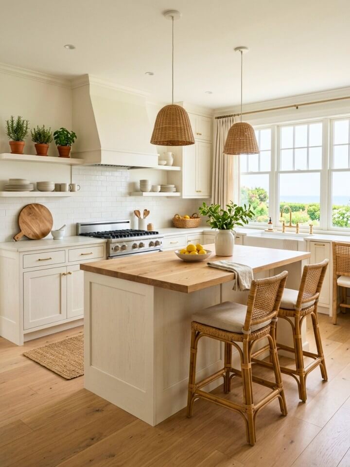 bright white cape cod kitchen with coastal charm