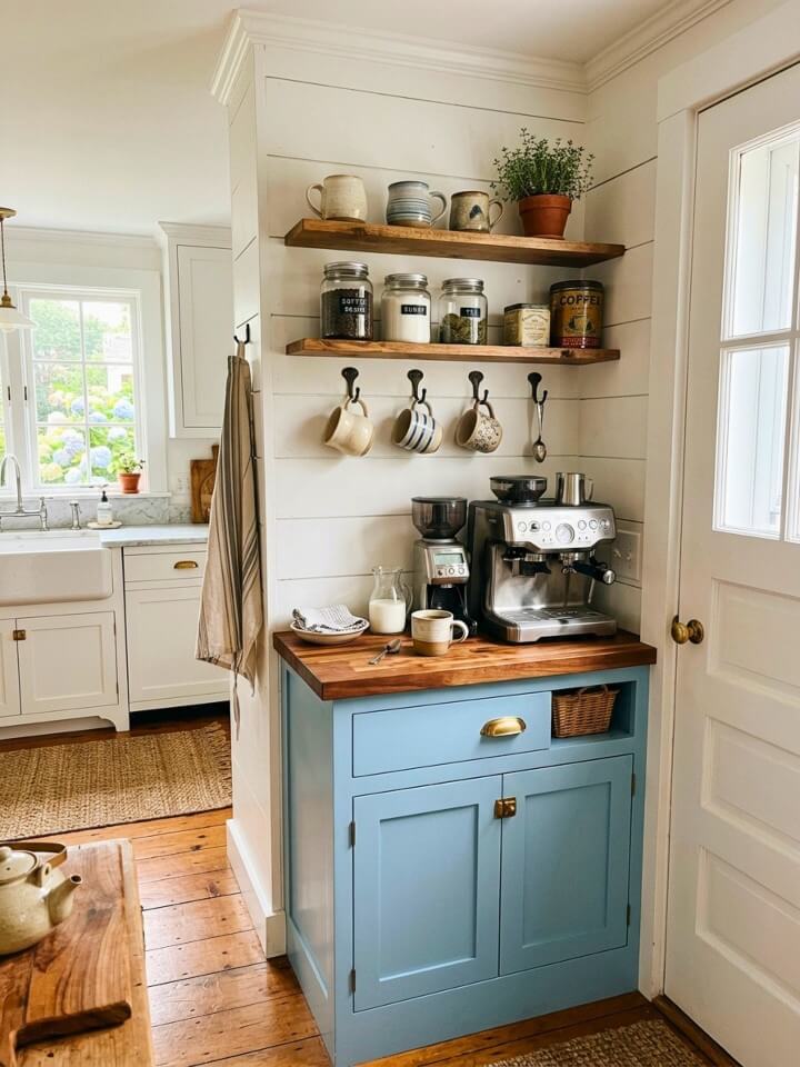 built in coffee bar with everyday kitchen comfort