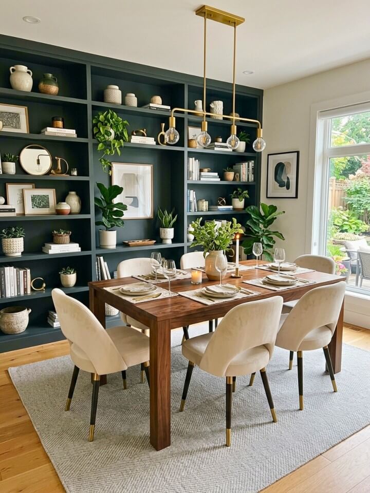 built in shelving dining room for style and functionality