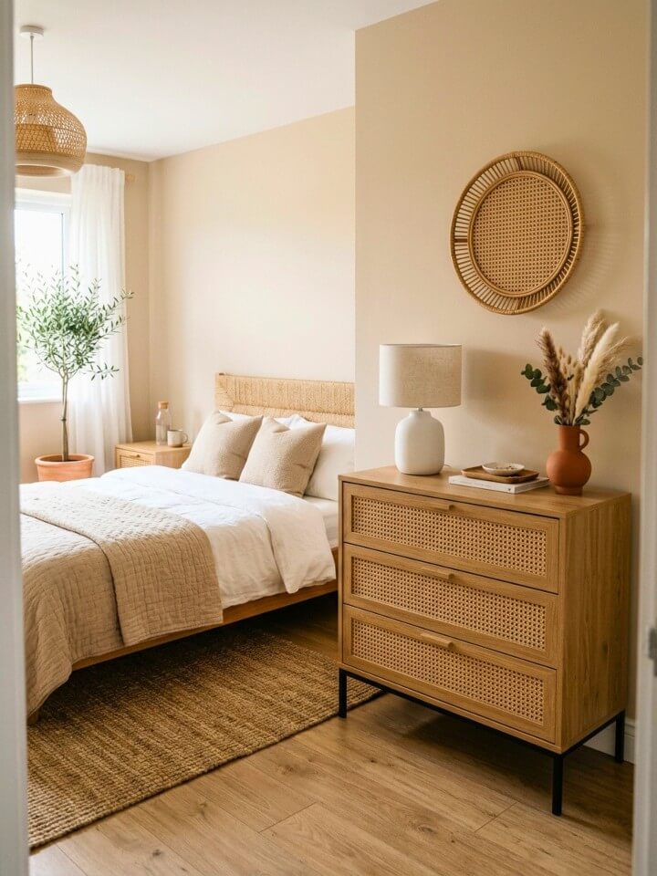 cane front dresser for light texture