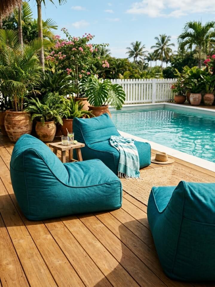 casual outdoor bean bag chairs for lounging