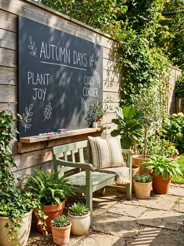 chalkboard wall for creative patio corners