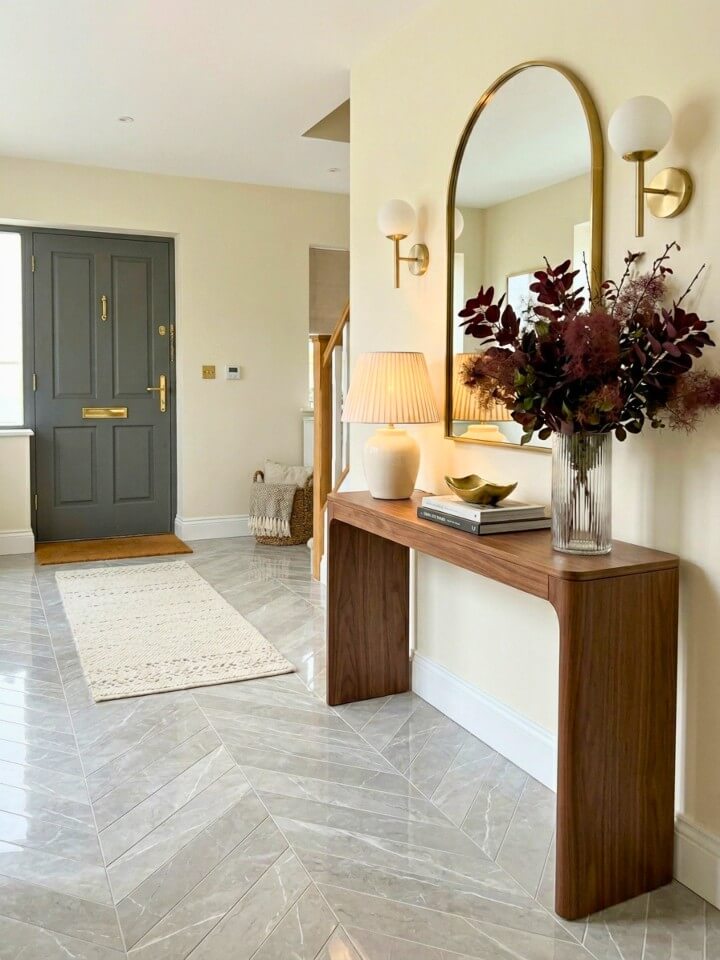 chevron entryway tile for a polished first impression