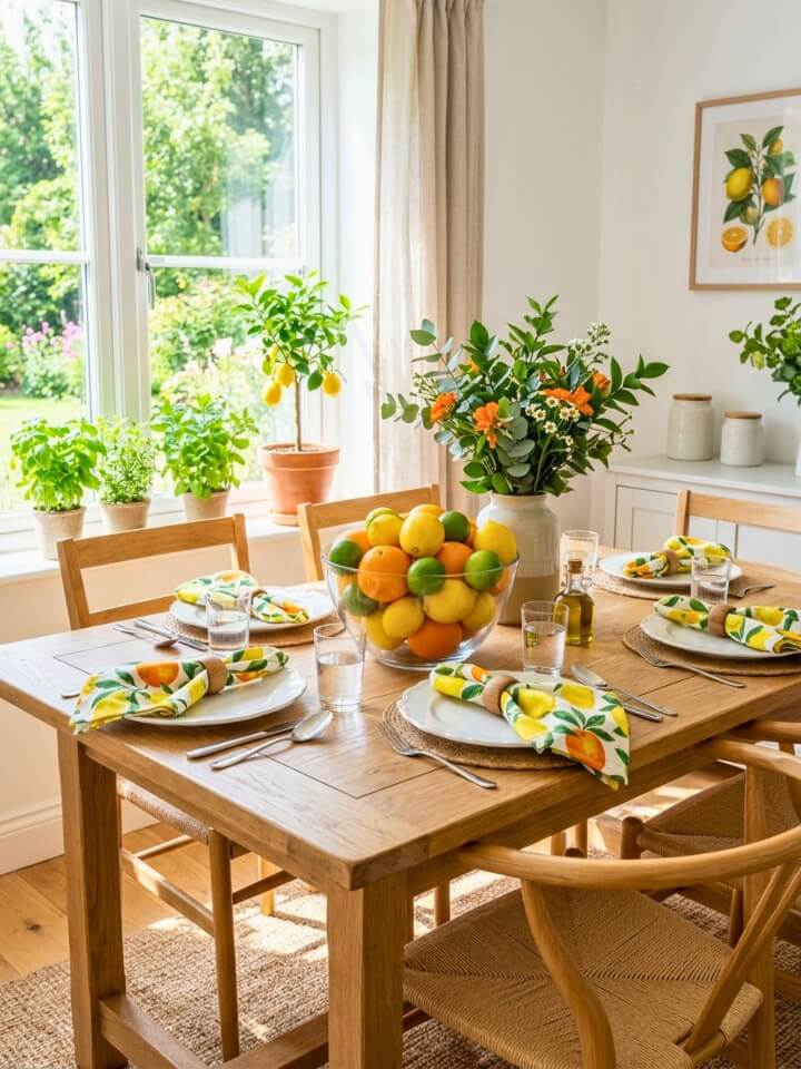 citrus accent ideas for bright summer home décor