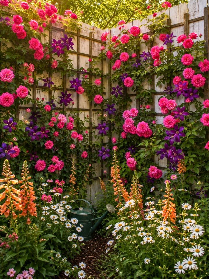 classic cottage flower garden corner