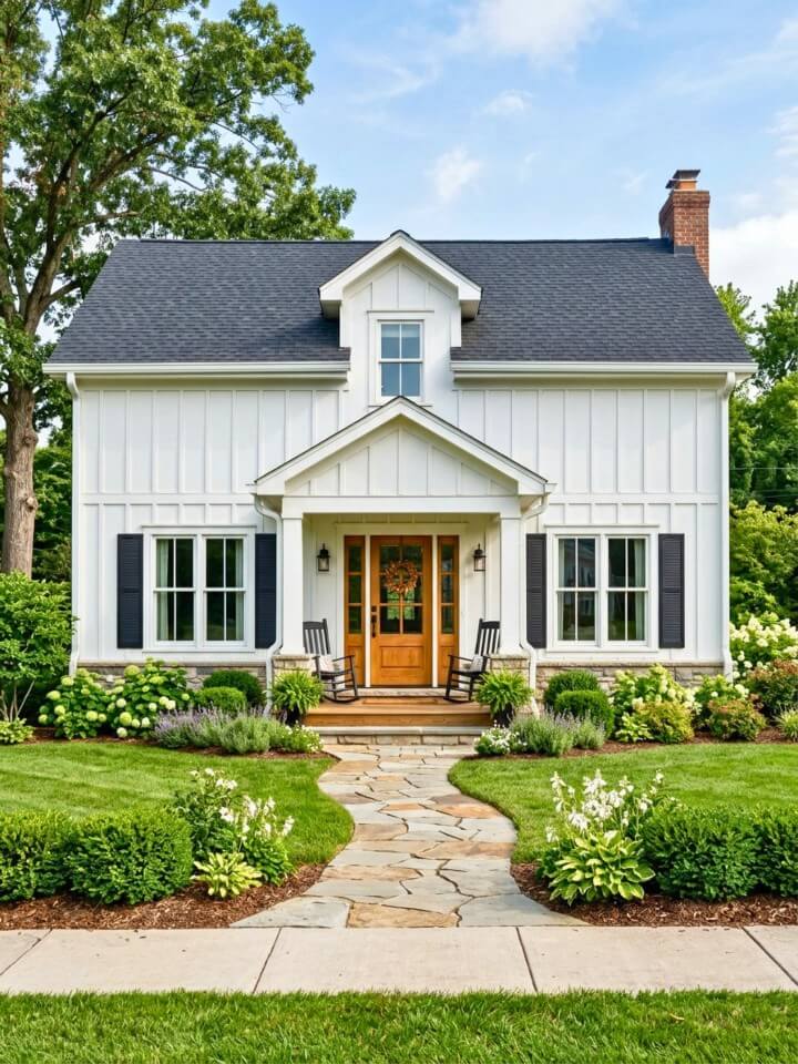 classic white board and batten siding for timeless curb appeal