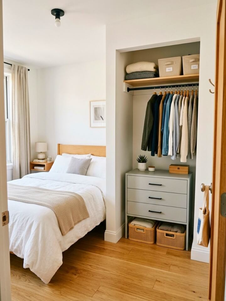 closet nook dresser for small bedroom organization