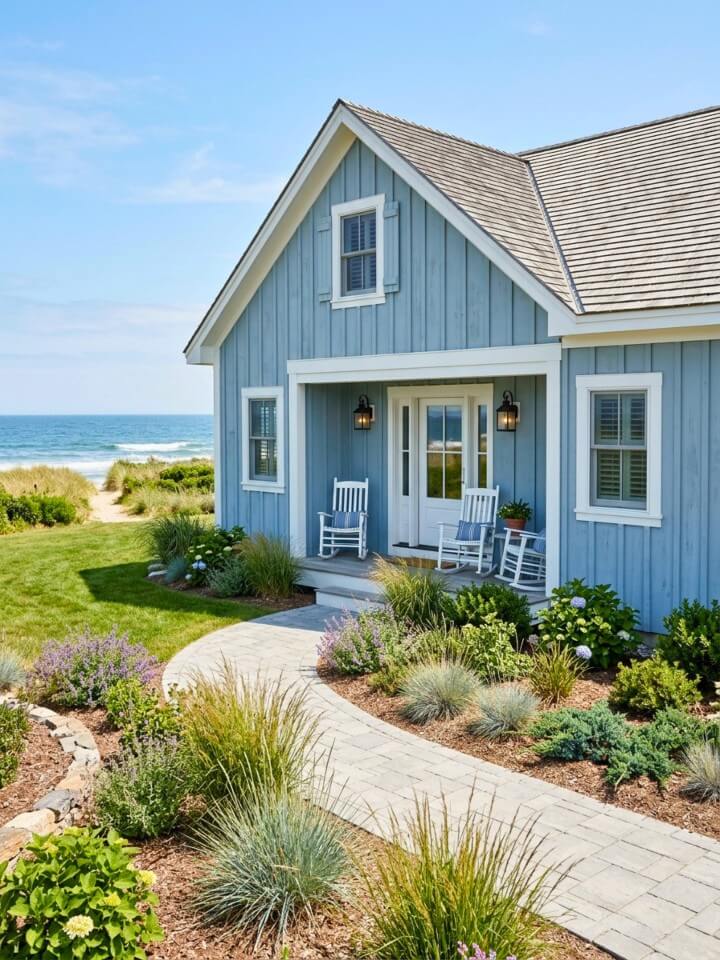 coastal blue siding for a fresh cottage exterior
