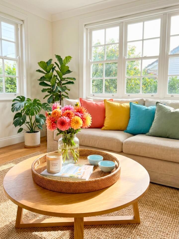 coffee table styling ideas for layered summer home décor