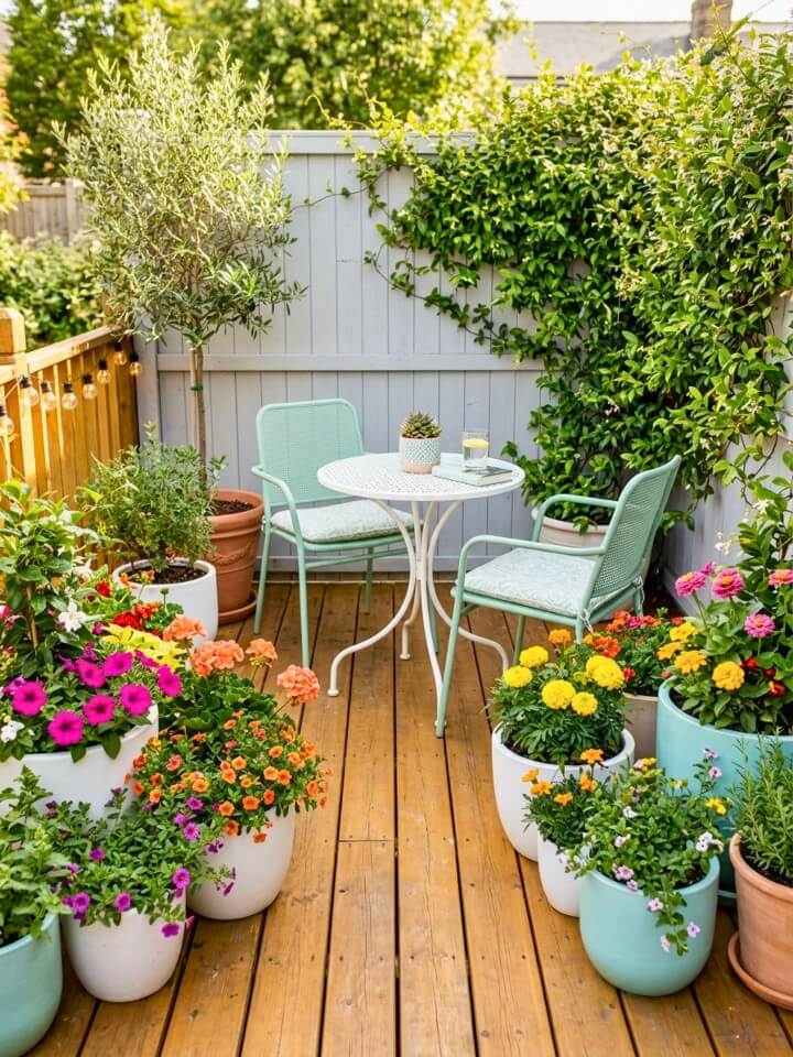 colorful container flowers to brighten your patio landscaping