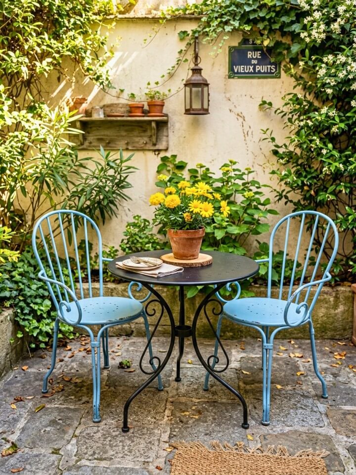 compact bistro table set for cozy outdoor corners