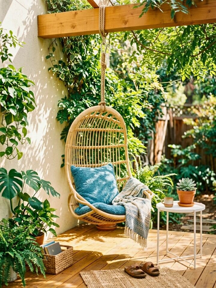 compact swing or hammock chair for relaxation