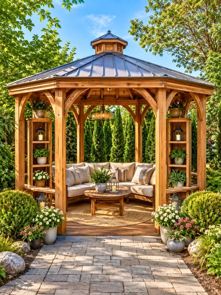 corner shelving furniture for gazebo