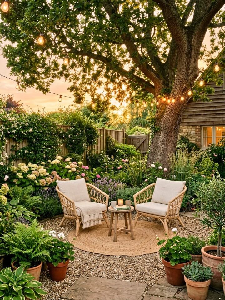 cozy garden seating corner with relaxing outdoor style