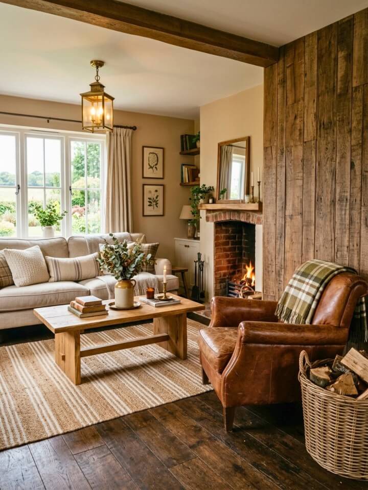 cozy rustic charm with warm wood flooring