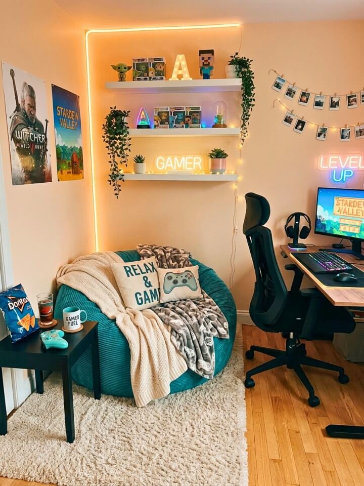 create a cozy gaming nook for teen players
