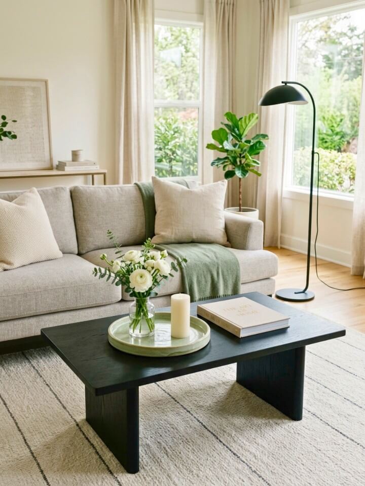 create a fresh coffee table display for spring home décor