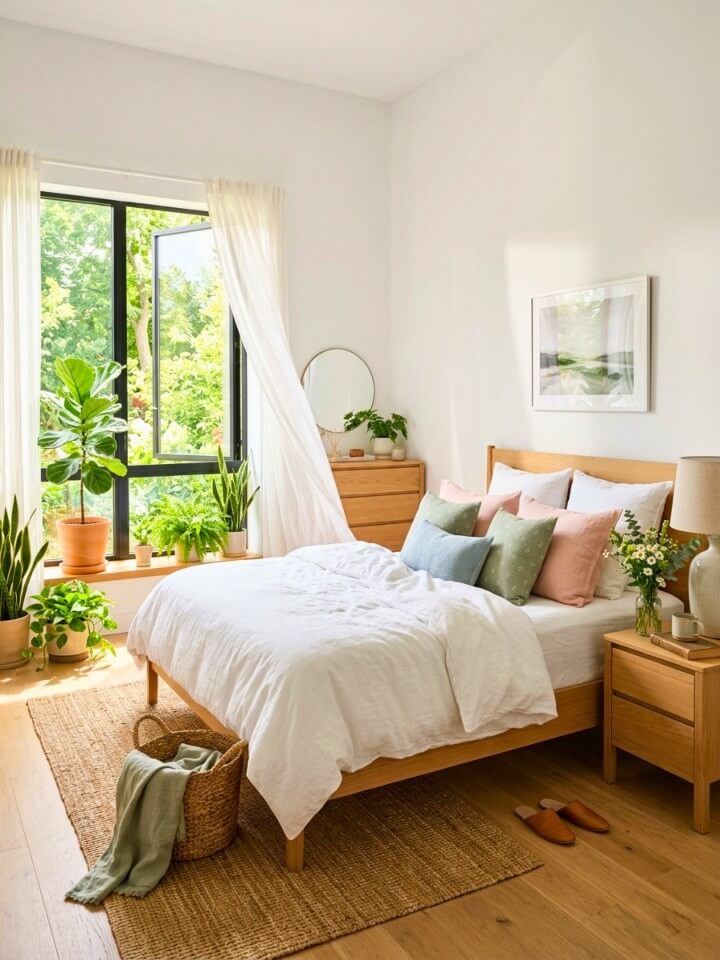 crisp white bedding ideas for a breezy summer bedroom