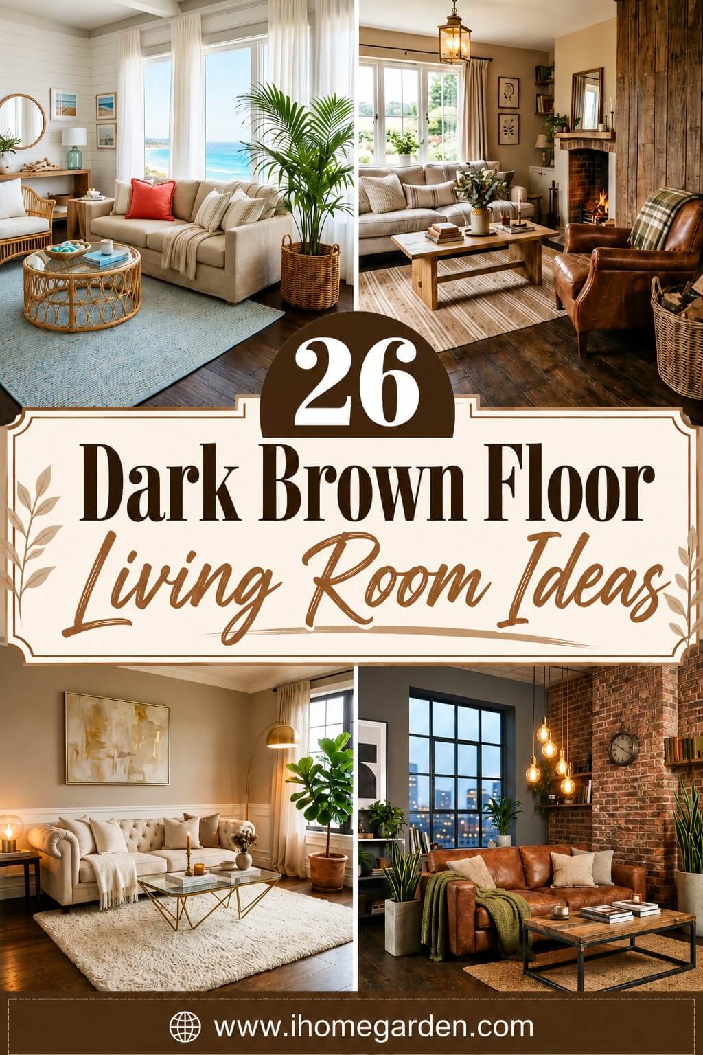 dark brown floor living room ideas