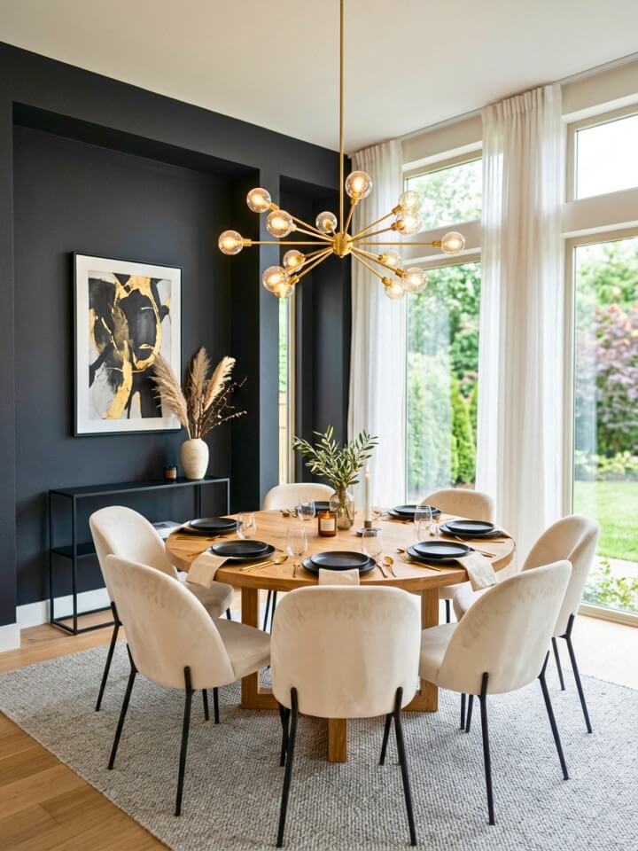 dark wall to add drama and sophistication