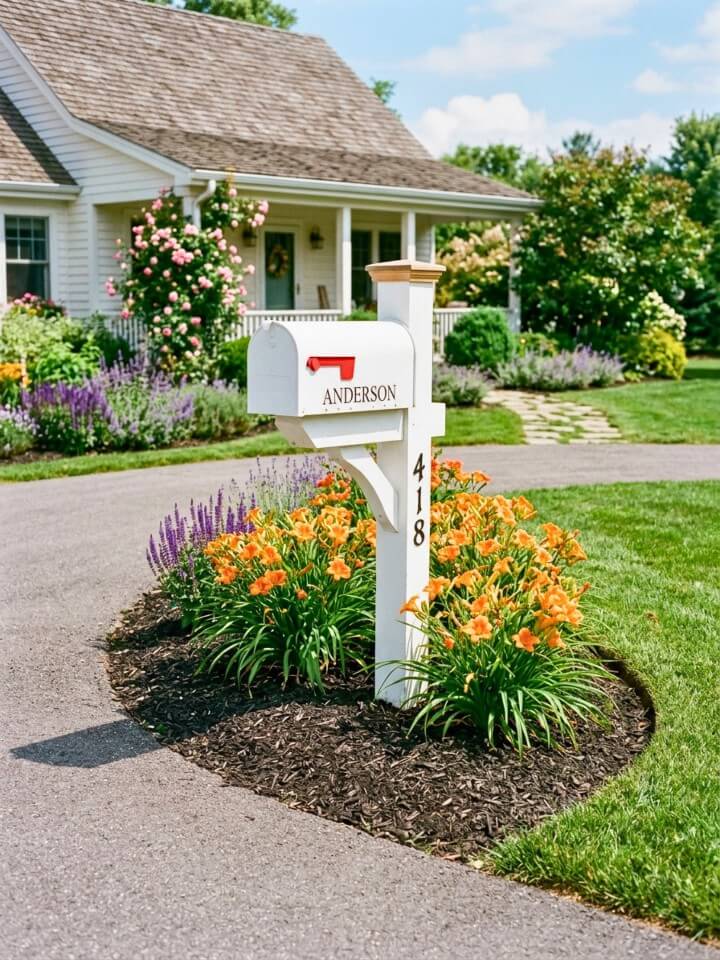 daylily mailbox border for sunny yards