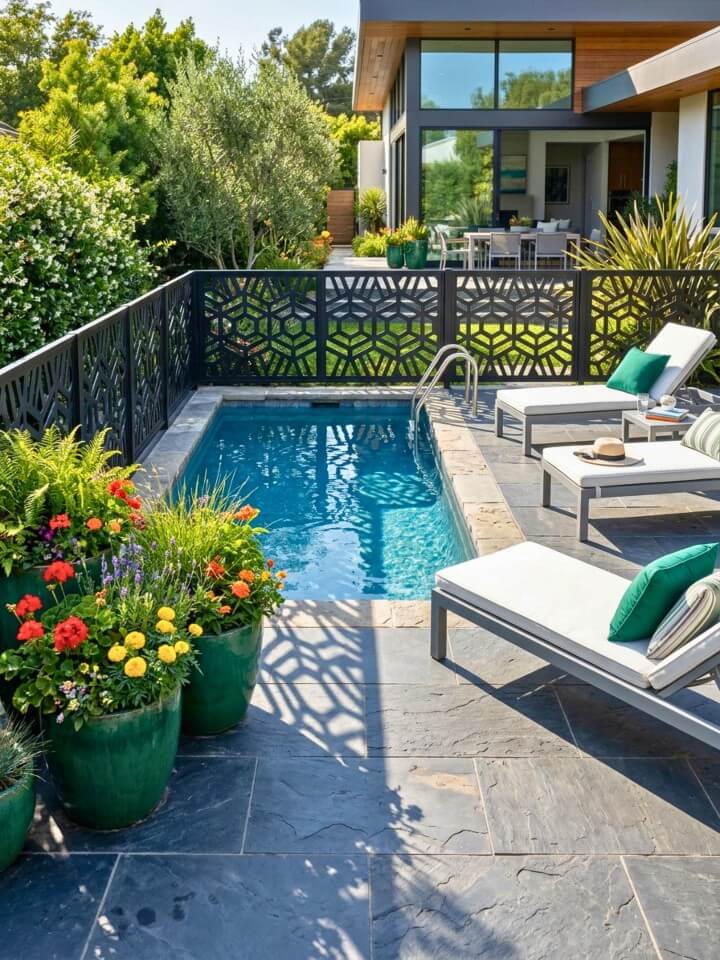decorative aluminum fence panels around your pool