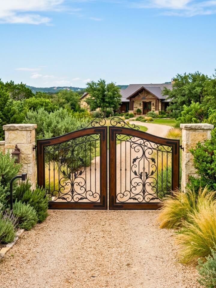decorative scrollwork panels for stylish driveways