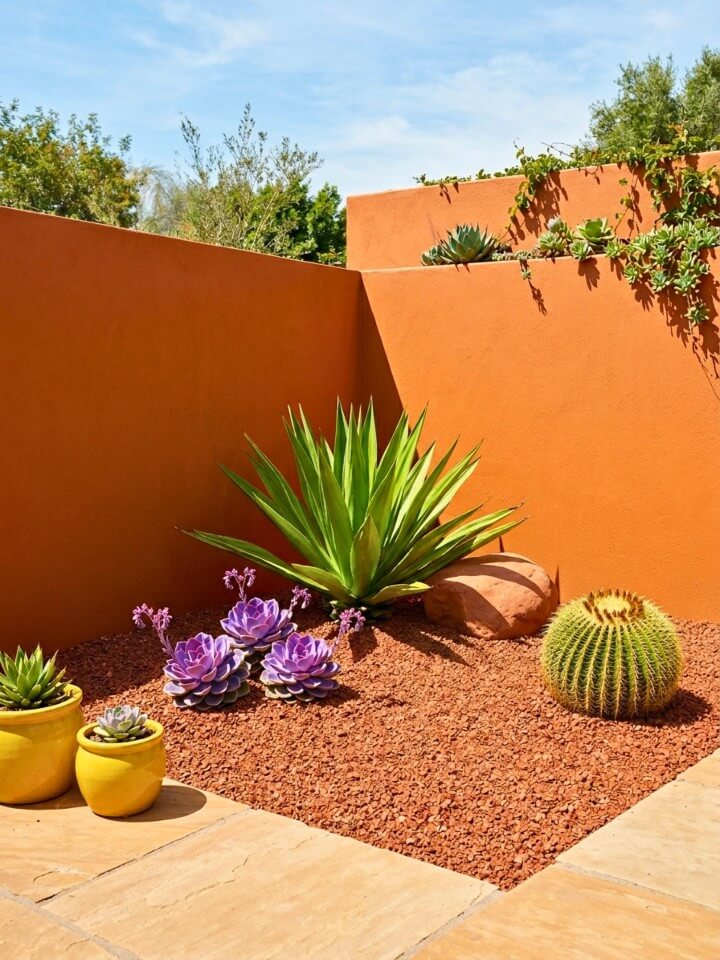 desert corner landscaping with succulents