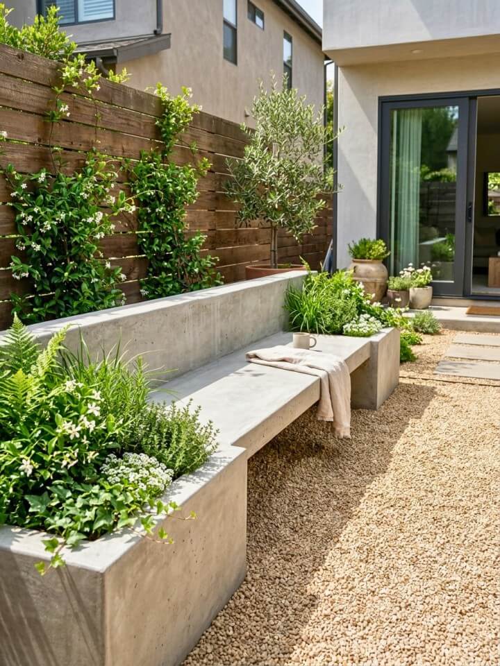 diy concrete planter bench for functional patios