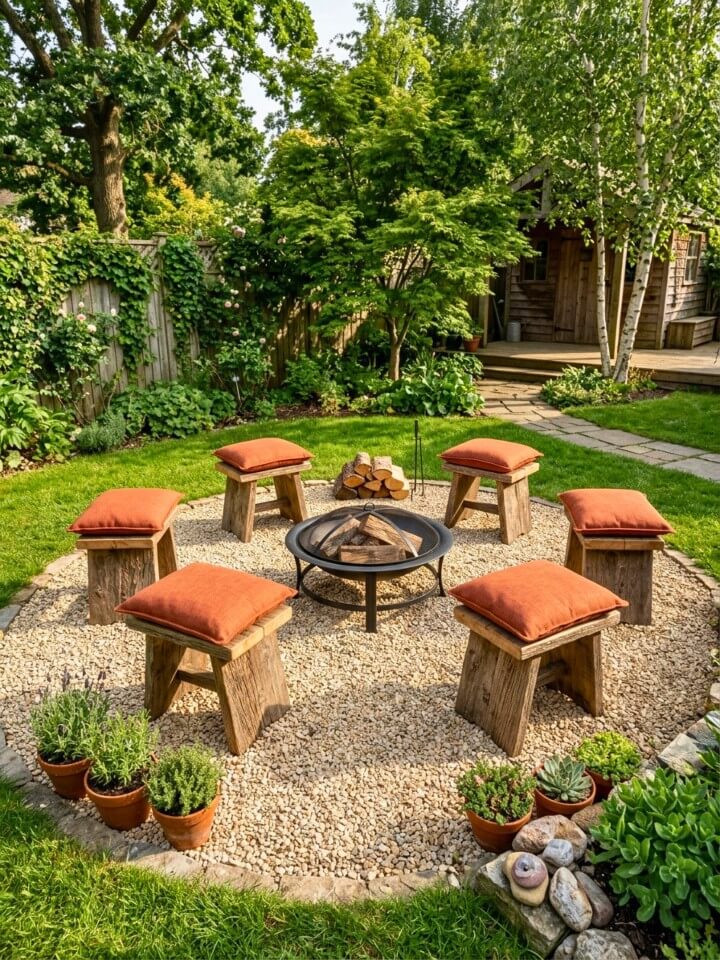 diy gravel fire circle for budget patios