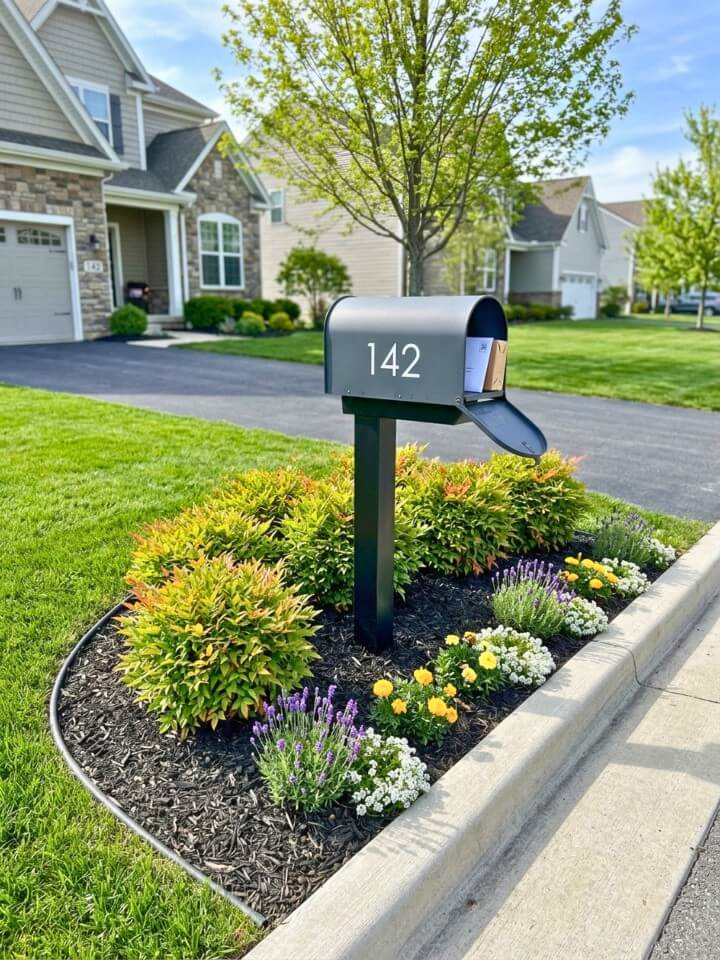 dwarf nandina mailbox border