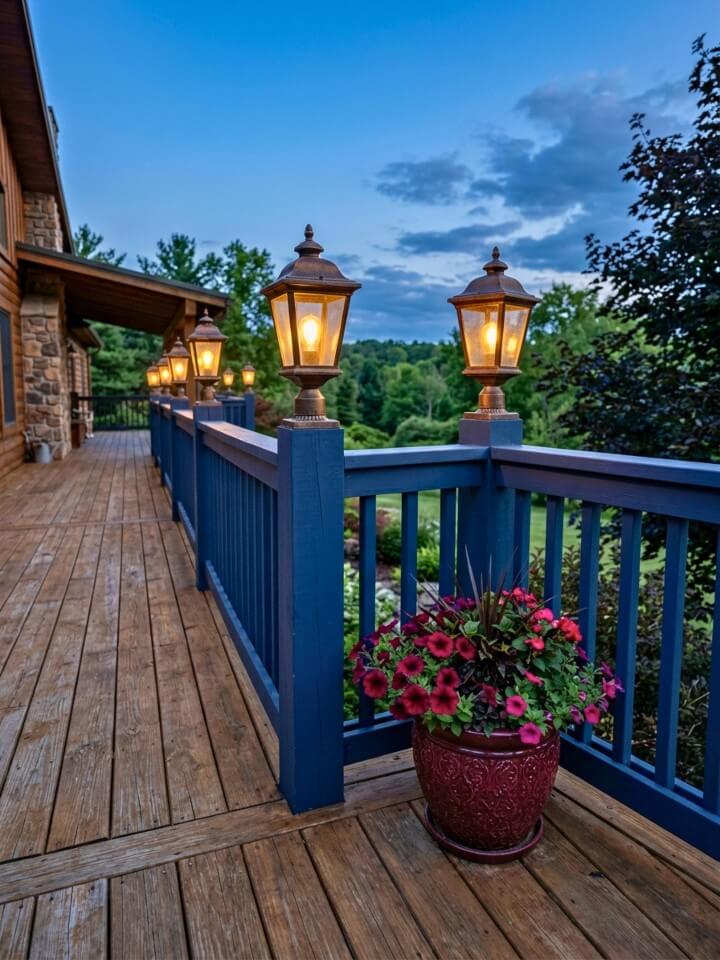 elegant post cap lanterns on your deck