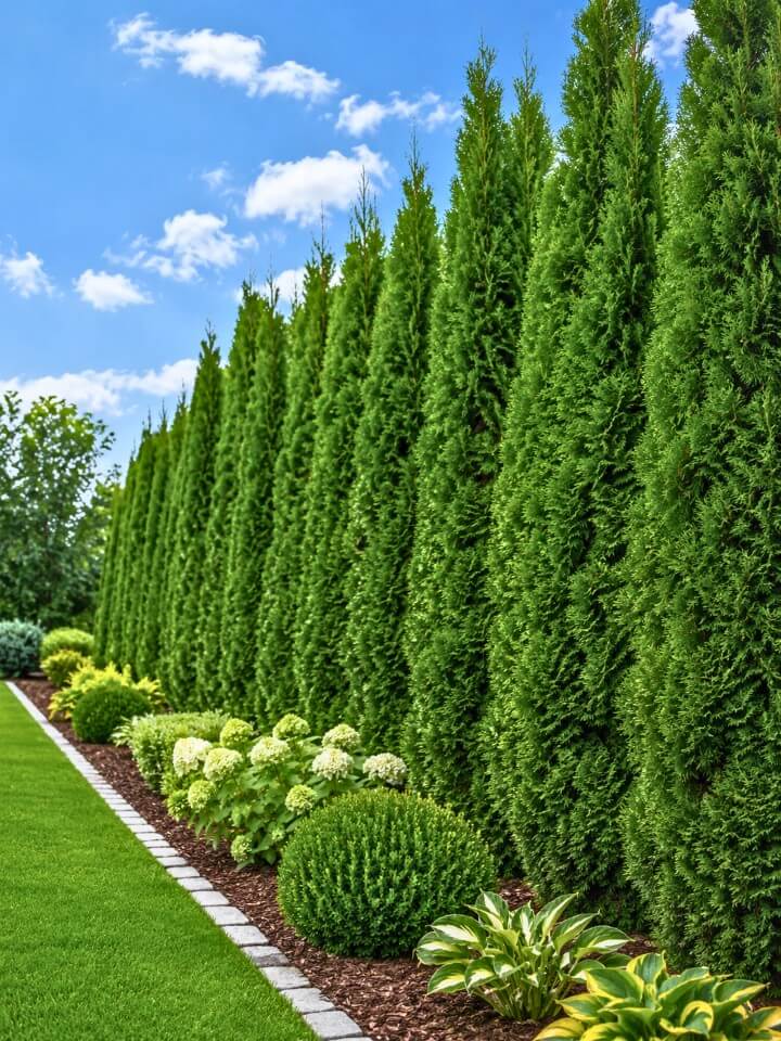emerald green arborvitae trees for privacy