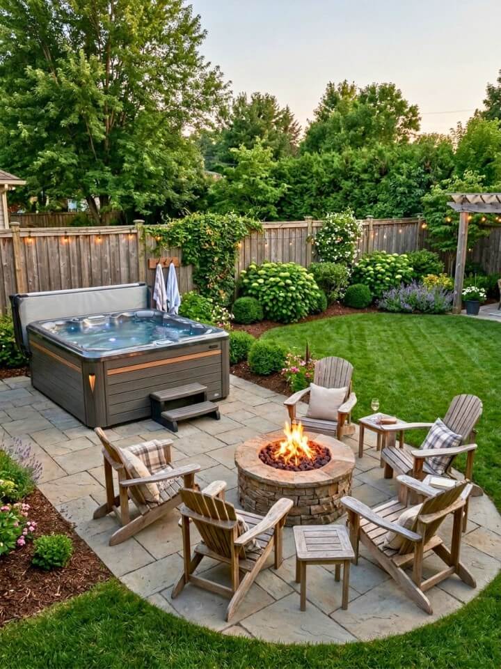 fire pit seating near the spa area