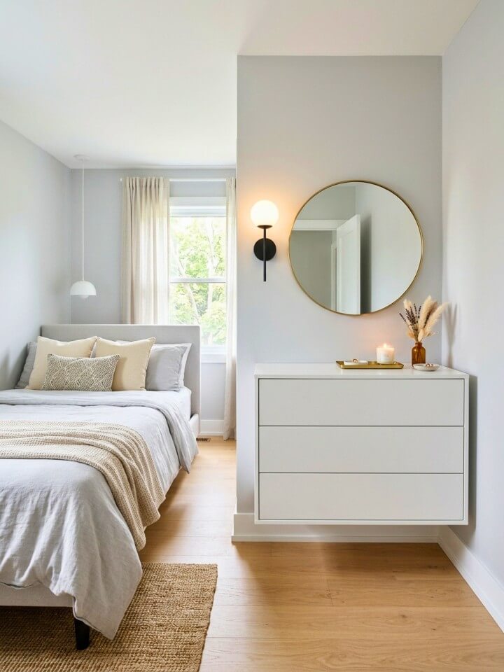 floating dresser for small bedroom storage